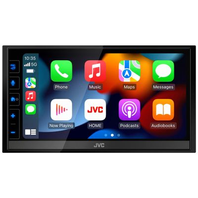 JVC KW-M785BW Wireless Apple CarPlay Android Auto Digital Media Player, Double Din, 6.8 Inch LCD Touchscreen, AM/FM, Bluetooth, USB Port, iDatalink Maestro, SiriusXM, Class D Amp, Car Radio (Renewed)