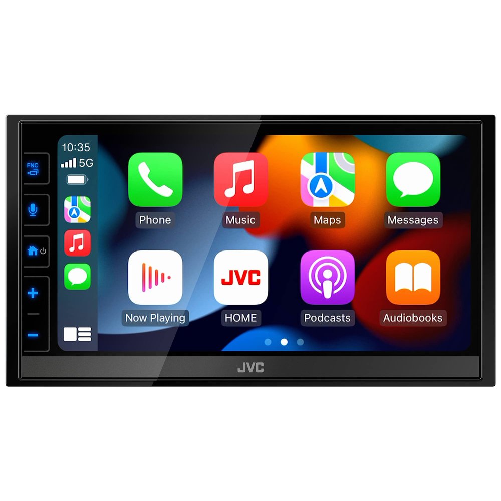JVC KW-M785BW Wireless Apple CarPlay Android Auto Digital Media Player, Double Din, 6.8 Inch LCD Touchscreen, AM/FM, Bluetooth, USB Port, iDatalink Maestro, SiriusXM, Class D Amp, Car Radio (Renewed)