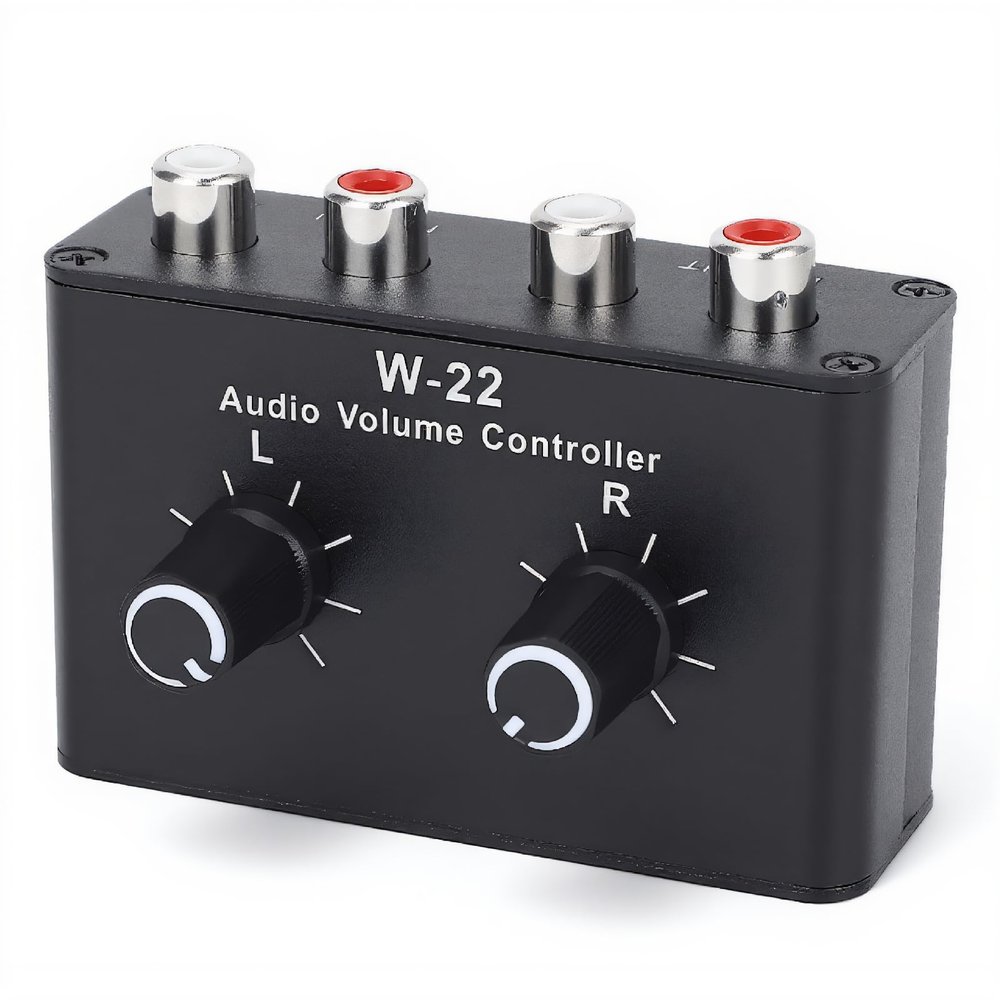 3.5mm Stereo Volume Control Box, Balance Adjuster Left and Right Balance Adjustment Lossless Sound Quality, Plug Play for Headphones, Speakers, Mixers Audio Systems
