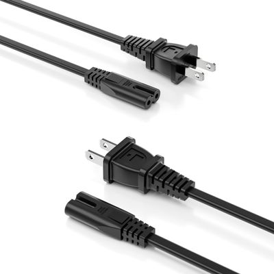 Superer 2 Pack 5 ft Printer Power Cord Cable Fit for HP OfficeJet Pro, Envy, DeskJet Series, for Canon PIXMA MG MP MX Series, Epson Workforce, Stylus, Ecotank Printers 2 Prong Replacement, ETL Listed