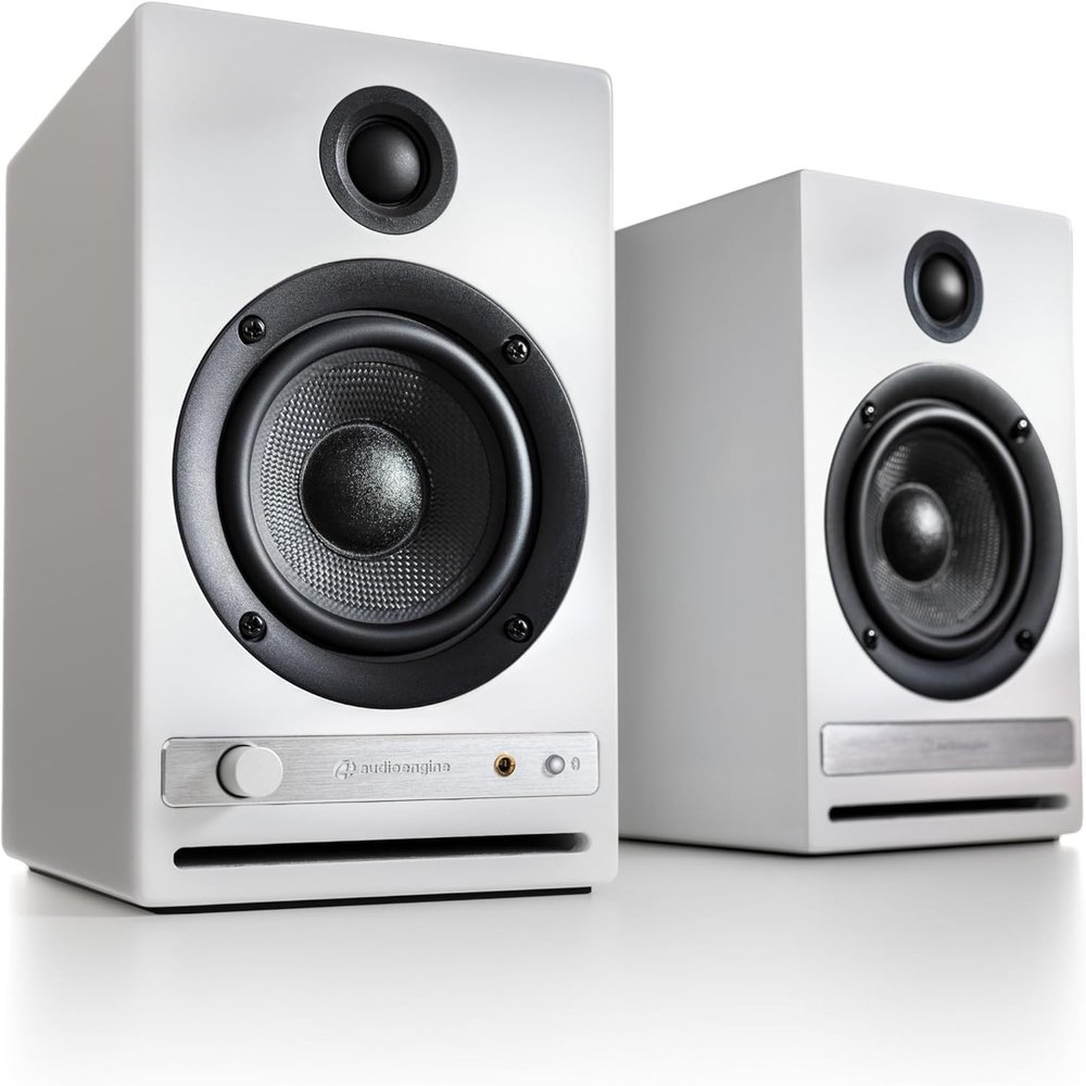 Audioengine HD4 Premium Powered Speakers | 120W Audiophile-Grade Bluetooth 5.3 with aptX Adaptive | Built-in 24-Bit DAC | Hand-Crafted Wood Cabinets | Bookshelf Speakers