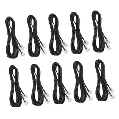 ARTIBETTER 10pcs Slender Telephone Line Landline Cable Connectors Phone Extension Wire Phone Landline for Office and Home