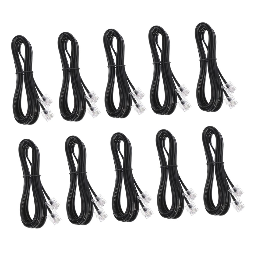 ARTIBETTER 10pcs Slender Telephone Line Landline Cable Connectors Phone Extension Wire Phone Landline for Office and Home
