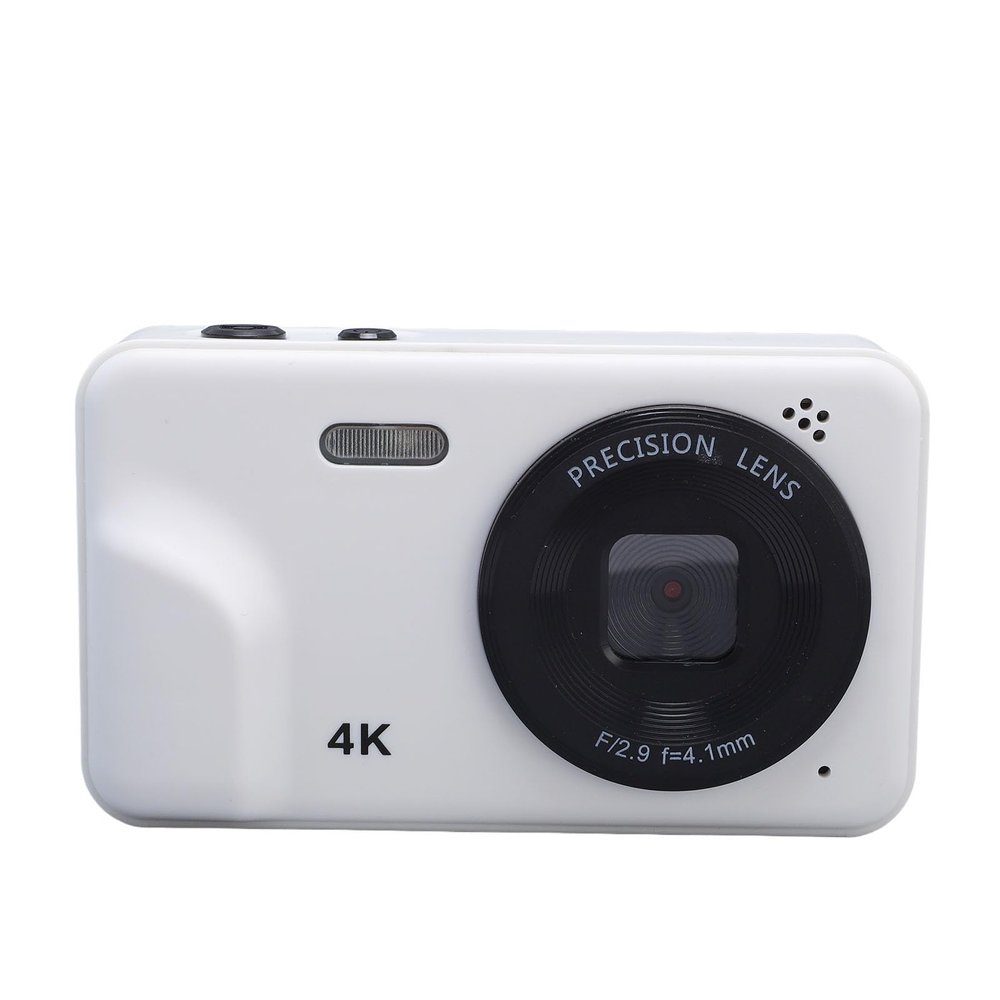 Digital Camera 48MP 1080P Auto Focus 5X Zoom 2.0in Screen Student Portable Compact Camera (White)