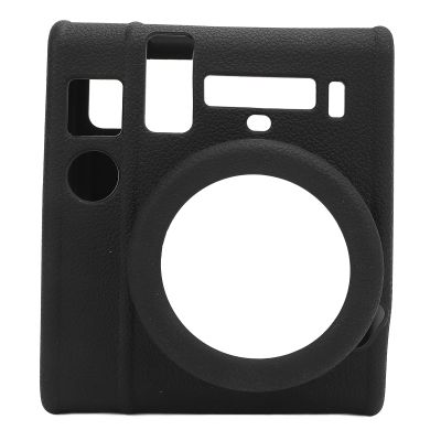 Instant Camera Silicone Case Instant Camera Protective Cover Soft Housing Body Skin for Outdoor (Black)