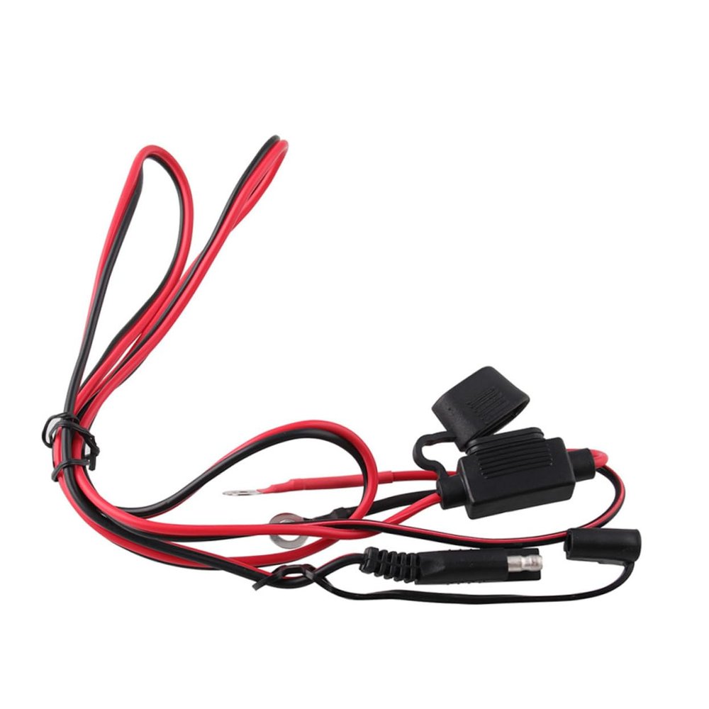 Waterproof 12V SAE to USB Dual Charger Adapter for Motorcycle Includes Inline Fuse for Mobile Phone and GPS Charging Compatible Devices