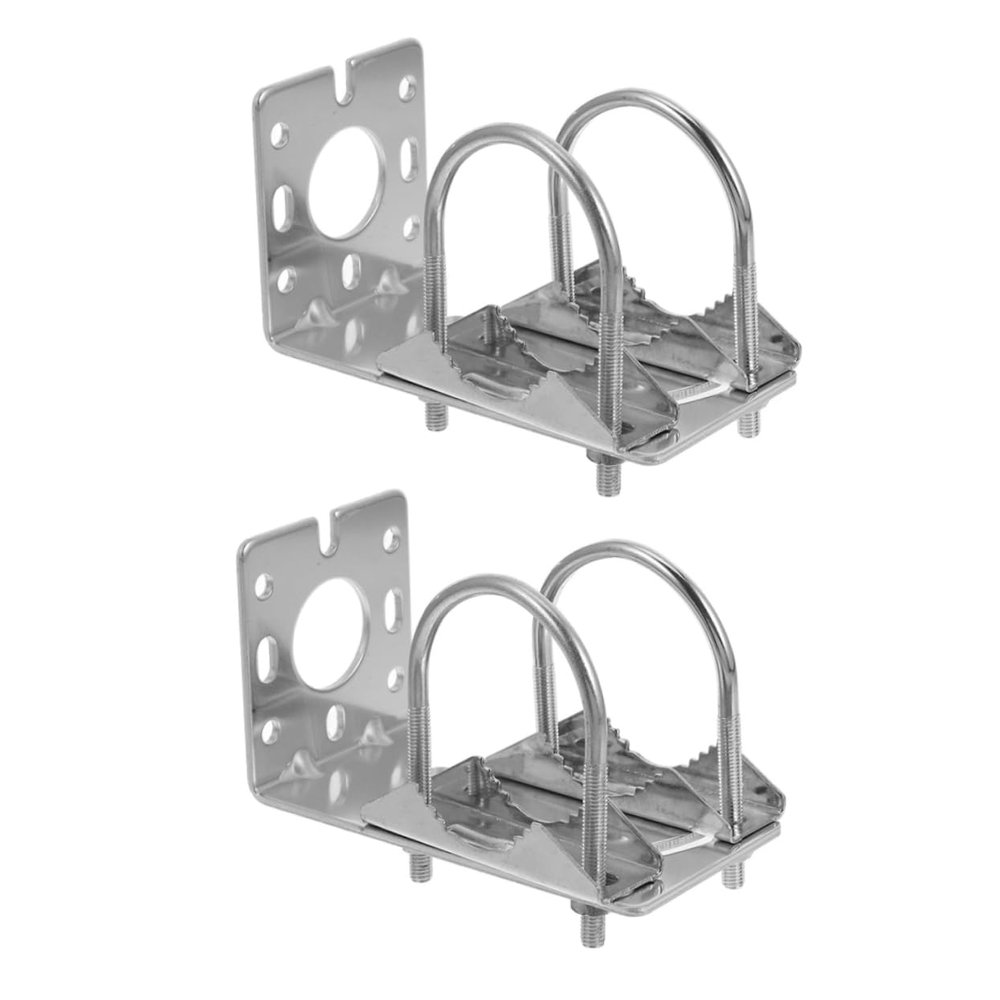 NUOBESTY 2pcs Outdoor Antenna Mount Bracket Kit Durable Aluminum Alloy Pole Rack for Secure Antenna Installation All-Weather Clamp Design for Easy Setup