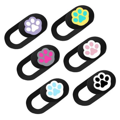 ARTIBETTER Webcam Cover for Slide Blocker 6pcs Webcam Privacy Cover Paw Pattern Design