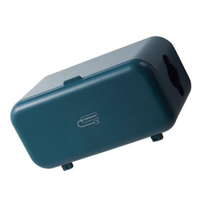 Angoily Wall-Mounted Cable Management Box for Power Cords and Chargers Blue Color Socket Organizer for Easy Access
