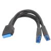 BOXUWFO HONGP 2 Port USB 3.0 Female to 20 Pin Header Motherboard Cable Internal Connection Port USB 3.0 19 Pin Y Splitter Cable view 1