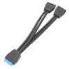 BOXUWFO HONGP 2 Port USB 3.0 Female to 20 Pin Header Motherboard Cable Internal Connection Port USB 3.0 19 Pin Y Splitter Cable view 2