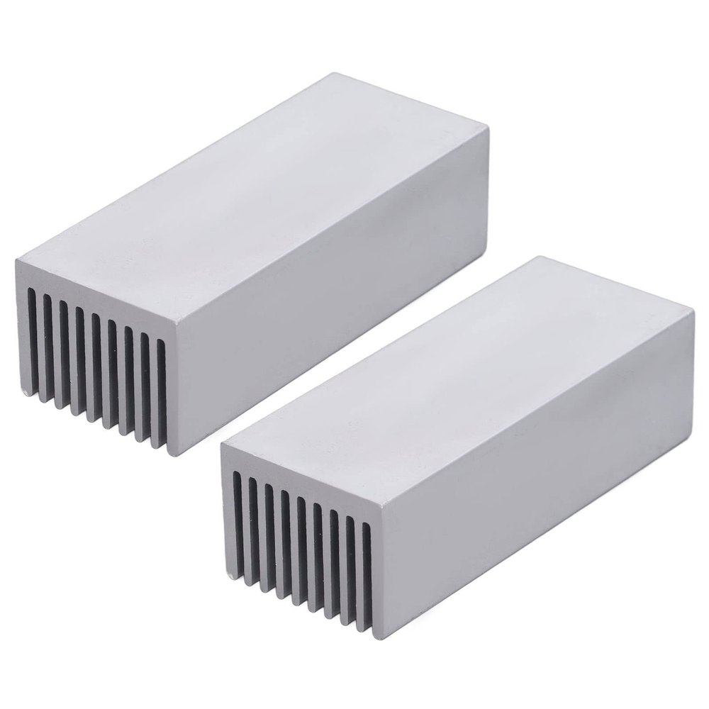 2Pcs Aluminum Cooling Fins Heatsink Kit, 100x40x30mm Heat for Electronic Chip CPU, High Efficiency Heat Dissipation, Anodic Oxidation Treatment, Easy to Install (No Backing Glue)