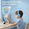 ADOOPE Wired Kids Headphones with USB C Plug, 85dB Safe Volume, Adjustable Headband, Tangle-Free Cord Headphones for School, Tablet, Travel (Sky Blue & Mint Green, Without Microphone) view 2