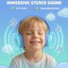 ADOOPE Wired Kids Headphones with USB C Plug, 85dB Safe Volume, Adjustable Headband, Tangle-Free Cord Headphones for School, Tablet, Travel (Sky Blue & Mint Green, Without Microphone) view 3