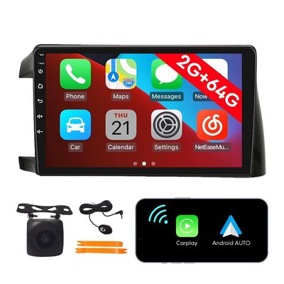 [2G 64G] Android Car Stereo FM Radio Carplay Android Auto 10.1" Touchscreen Headunit Media Player with Backup Camera for Toyota Wish 2003 2004 2005 2006 2007 2008 2009 2010-2021 LHD