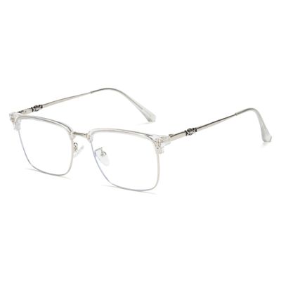 Cyxus Retro Blue Light Glasses Men - Square TR90 Metal Blowline Frame Stylish Trendy for Computer Daily Work 8252