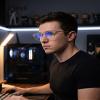 Cyxus Retro Blue Light Glasses Men - Square TR90 Metal Blowline Frame Stylish Trendy for Computer Daily Work 8252 view 4
