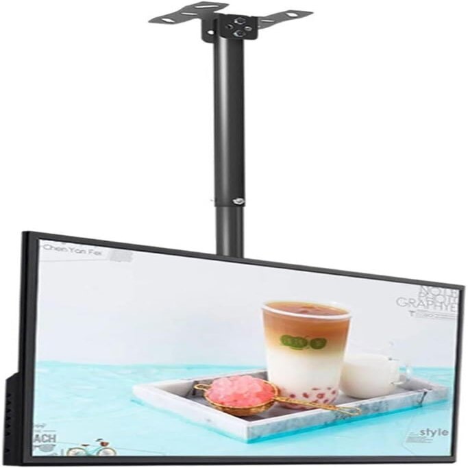 Telescopic TV Mount Bracket - Adjustable Ceiling or Wall TV Mount for 14-32 Inch TVs, Max Load 30kg, +15 to -5 Tilt, 30 Rotation, Easy Installation