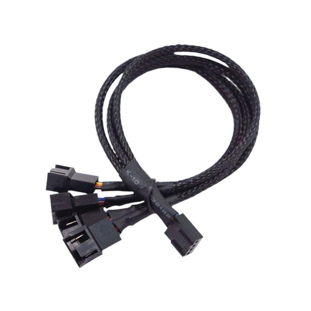 BOXUWFO HONGP 4 Pin PWM Fan Cable 1 to 4/3/2/1 Ways Splitter 27cm Extension Cable Connector Pwm Extension Cables(1 to 4)