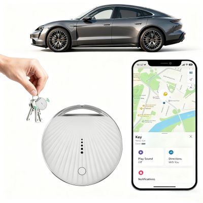 Smart Tag Tracking DeviceTracker Tags, Key Finder Locator with Sound, with Find My(iOS Only), Key Finder Locator with Sound for Luggage, Pet, Wallet, Phone, Kids (White)