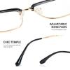 Cyxus Retro Blue Light Glasses Men - Square TR90 Metal Blowline Frame Stylish Trendy for Computer Daily Work 8252 view 3