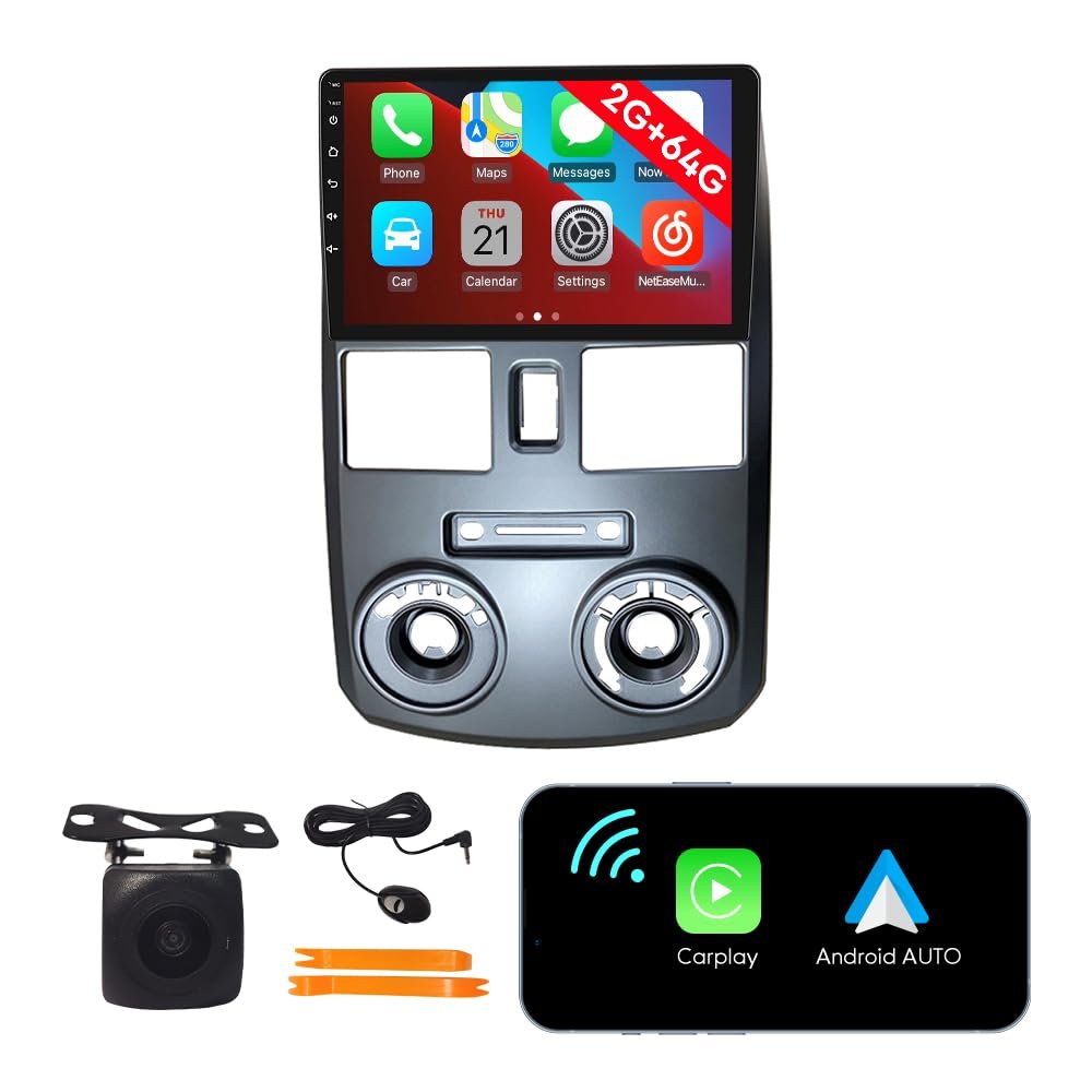 [2G 64G] Android Car Stereo FM Radio Carplay Android Auto 9" Touchscreen Headunit Media Player with Backup Camera for Toyota Rush/Daihatsu Terios 2008 2009 2010