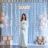 10x10ft Baby Blue Backdrop Curtains with Lights String for Baby Shower Wrinkle Free Curtains Soft Fabric Photo Drapes Backdrop for Birthday Wedding Parties Background Decorations 5x10ft, 2 Panels view 2