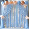 10x10ft Baby Blue Backdrop Curtains with Lights String for Baby Shower Wrinkle Free Curtains Soft Fabric Photo Drapes Backdrop for Birthday Wedding Parties Background Decorations 5x10ft, 2 Panels view 4