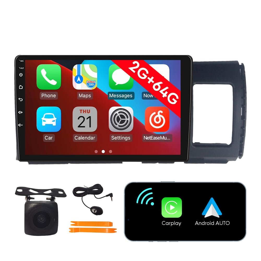[2G 64G] Android Car Stereo FM Radio Carplay Android Auto 10.1" Touchscreen Headunit Media Player with Backup Camera for Toyota Wish 2006 2007 2008 2009 2010 2011-2021 RHD