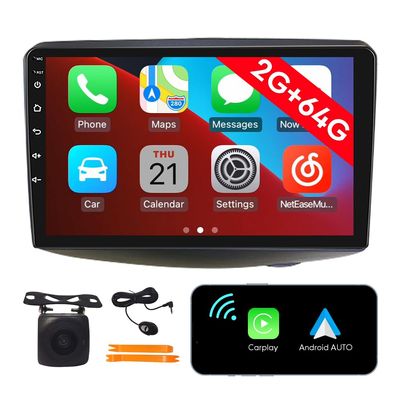 [2G 64G] Android Car Stereo FM Radio Carplay Android Auto 9" Touchscreen Headunit Media Player with Backup Camera for Toyota Vitz/Yaris/Echo 1999 2000 2001 2002 2003 2004 2005