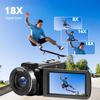 FIREFOTO Camcorder Video Camera, Digital Camera 42MP 4K Camera for Vlogging with 18X Digital Zoom 3 270 Rotation Screen Cam Corder for YouTube with 2 Batteries, 32GB SD Card, Remote Control view 3