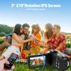 FIREFOTO Camcorder Video Camera, Digital Camera 42MP 4K Camera for Vlogging with 18X Digital Zoom 3 270 Rotation Screen Cam Corder for YouTube with 2 Batteries, 32GB SD Card, Remote Control view 4