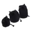 Happyyami 3pcs Neoprene Camera Lens Case Set for DSLR Lenses Waterproof Drawstring Lens Pouch for Outdoor Photography Soft Protector Bags in Black view 1