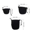 Happyyami 3pcs Neoprene Camera Lens Case Set for DSLR Lenses Waterproof Drawstring Lens Pouch for Outdoor Photography Soft Protector Bags in Black view 2