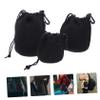 Happyyami 3pcs Neoprene Camera Lens Case Set for DSLR Lenses Waterproof Drawstring Lens Pouch for Outdoor Photography Soft Protector Bags in Black view 4