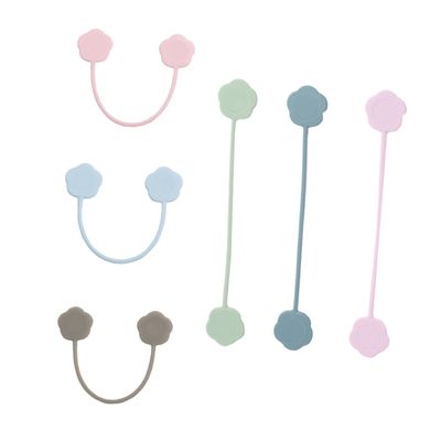 LALAFINA 6pcs Magnetic Storage Bands Cable Organizer for Data and Earphone Cords Multi-color Wire Holder for Easy Storage and Management for Use Random Style