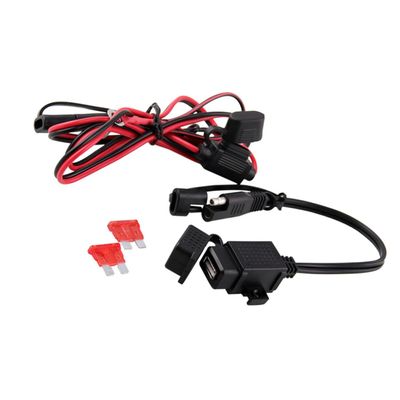Garneck Motorcycle Phone GPS Charger Cable Adapter to 12v Waterproof Dual Inline Fuse Power Supply