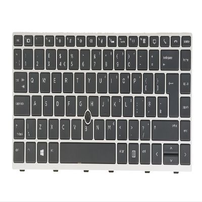 AZUBAYCOM Laptop Replacement Keyboard for HP ZBook 14u G5 G6, Elitebook 840 G5/G6, 846 G5/G6, 745 G5 /G6, L11307-031 L14377-031, Backlit (UK GB Layout, Silver Frame)