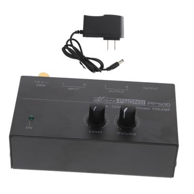 STOBOK Turntable Phono Preamp Volume Control Ultra-Low Noise Preamplifier for Record Player Multiple Output Options for