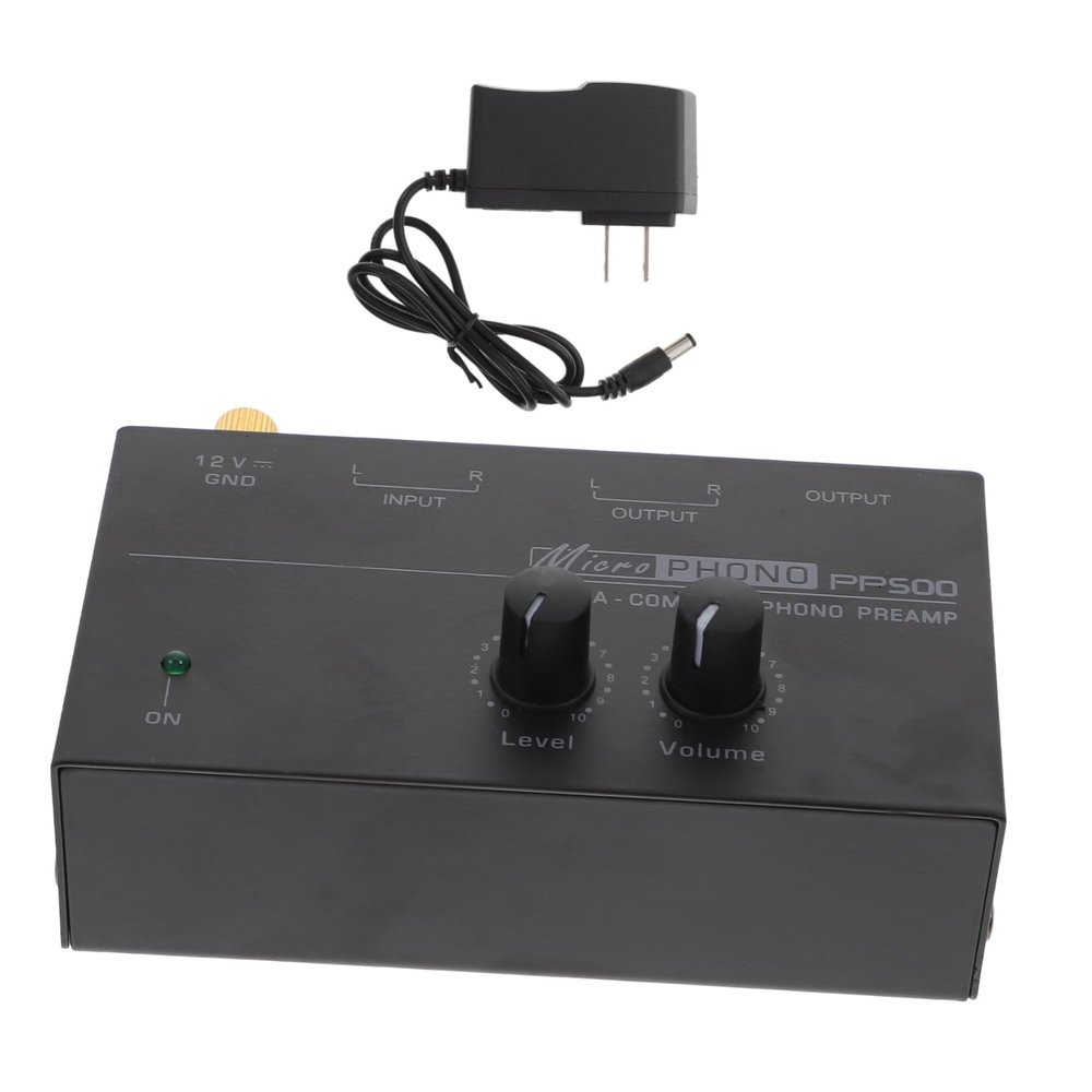 STOBOK Turntable Phono Preamp Volume Control Ultra-Low Noise Preamplifier for Record Player Multiple Output Options for