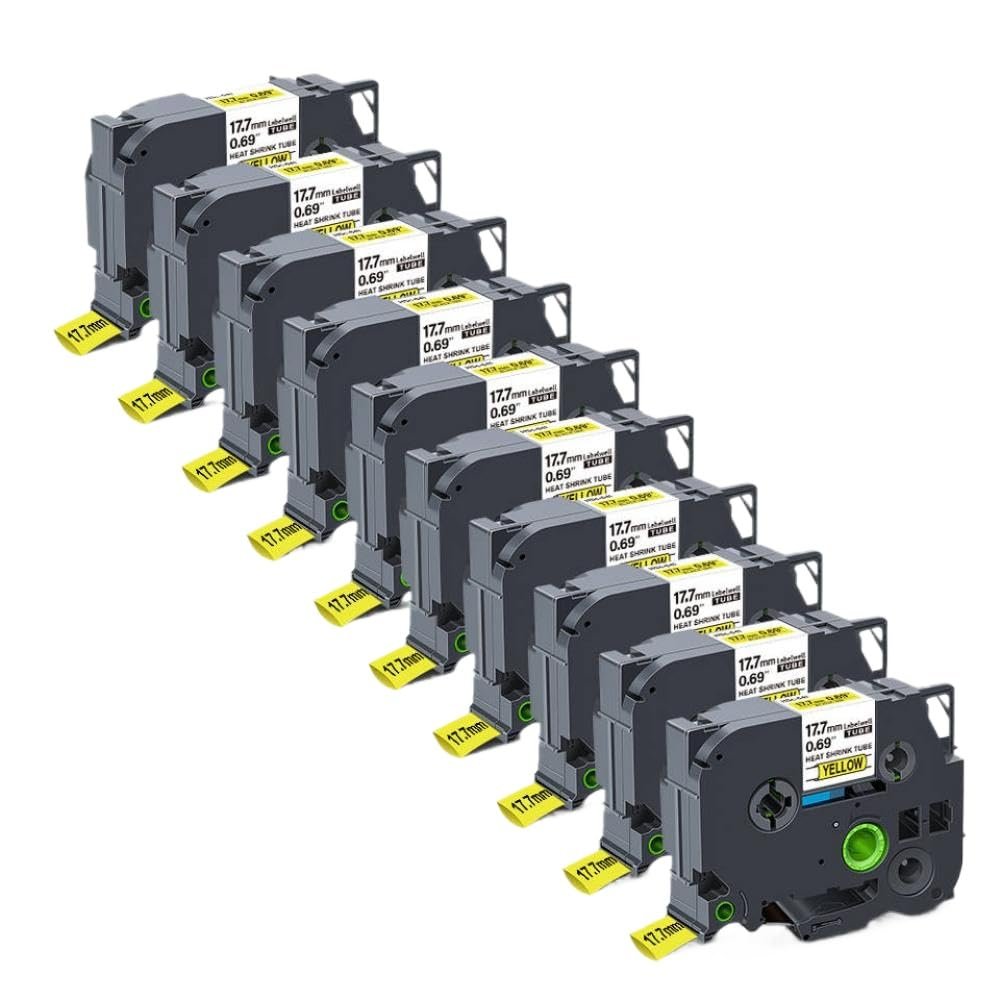 10Pcs Hse-231 Compatible Heat Shrink Tube Labels for Label Makers Models Hse-211 221 241 251 611 621 631 641 651(10PK Hse-641)