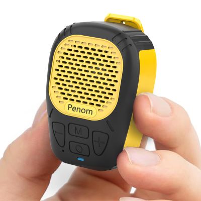 Wearable Bluetooth Speaker,Clip on Wireless Jobsite Water-Resistant Portable Speaker, Built in Mic for Hands-Free/Call, Suitable for Indoor & Outdoor Use Update Version Yellow