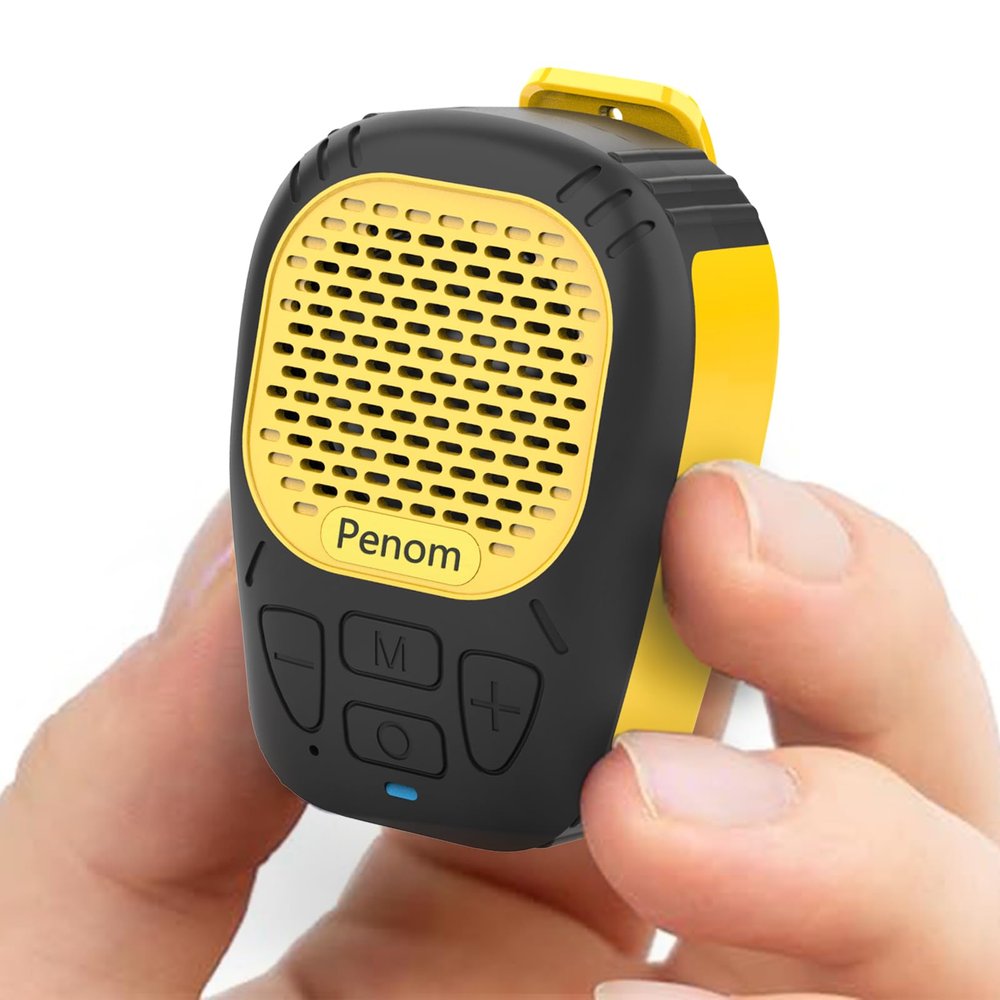 Wearable Bluetooth Speaker,Clip on Wireless Jobsite Water-Resistant Portable Speaker, Built in Mic for Hands-Free/Call, Suitable for Indoor & Outdoor Use Update Version Yellow
