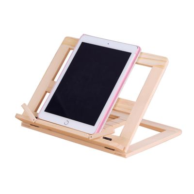 Artibetter Adjustable Desktop Book Holder Stand Foldable Multi-Functional Reading Stand for Tablets Textbooks and Music Sheets Portable Wood Table Holder