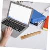 Angoily Wooden Laptop Stand for Desk Space-Saving Riser Anti-Slip Pads Natural Grain Ideal for Home Office view 3