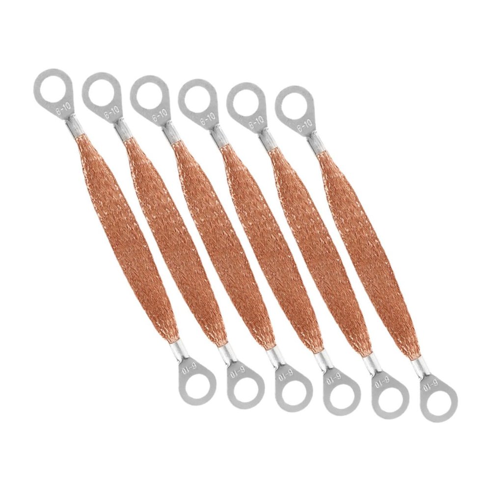 Alipis 6pcs Automotive Ground Strap Braided Copper Ground Wire ESD Grounding Wire for Frame Fuel