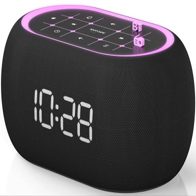 ANJANK Alarm Clock FM Radio with Bluetooth Speaker, Hi-Fi Stereo Sound, 7 Clolors Night Light, 0-100% Dimmer,8 Wake Up Sounds,16-Level Volume, Small Digital Clock with Sleep Timer for Bedroom Bedside