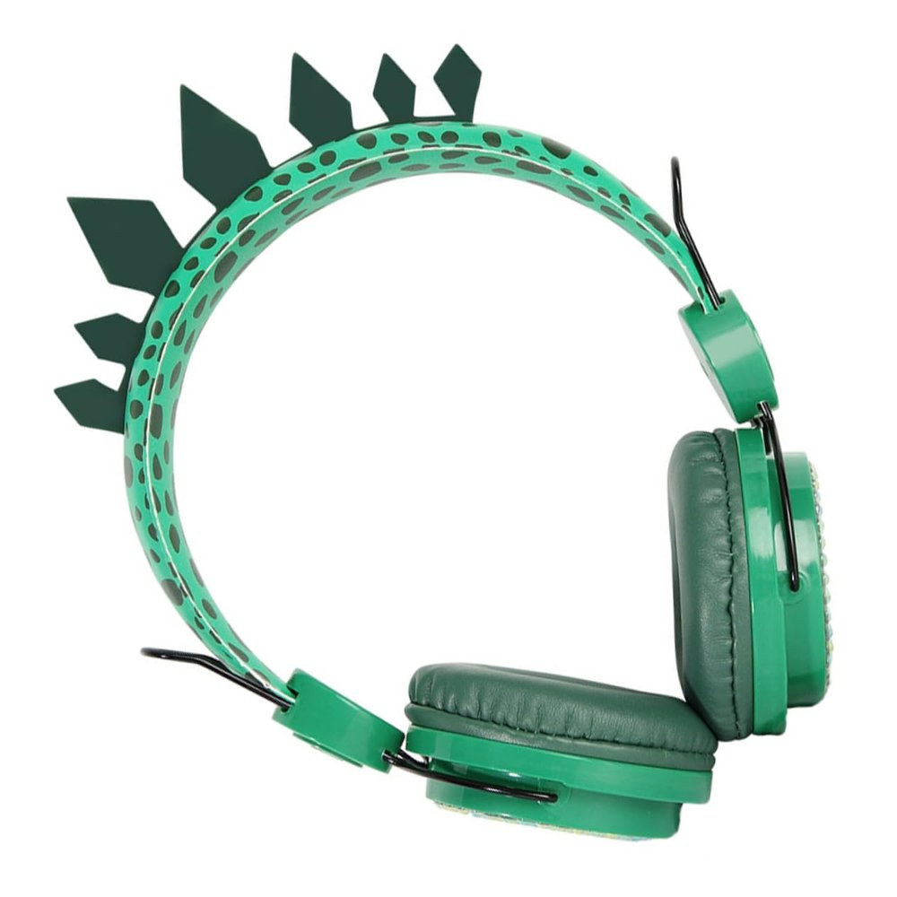 Angoily Boy Girl's Headphones Microphone Dinosaur Rhinestone Design Boys and Girls Earphones for School Plug Long Cable for Travel