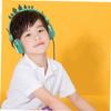 Angoily Boy Girl's Headphones Microphone Dinosaur Rhinestone Design Boys and Girls Earphones for School Plug Long Cable for Travel view 4