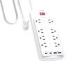 8-Outlet Surge Protector Power Strip, POWSAF 10Ft Flat Plug Extension Cord with 2 USB-C (PD 20W) Fast Charging Ports and 2 USB-A Ports for Home, Office, 2700 Joules, ETL, White view 1